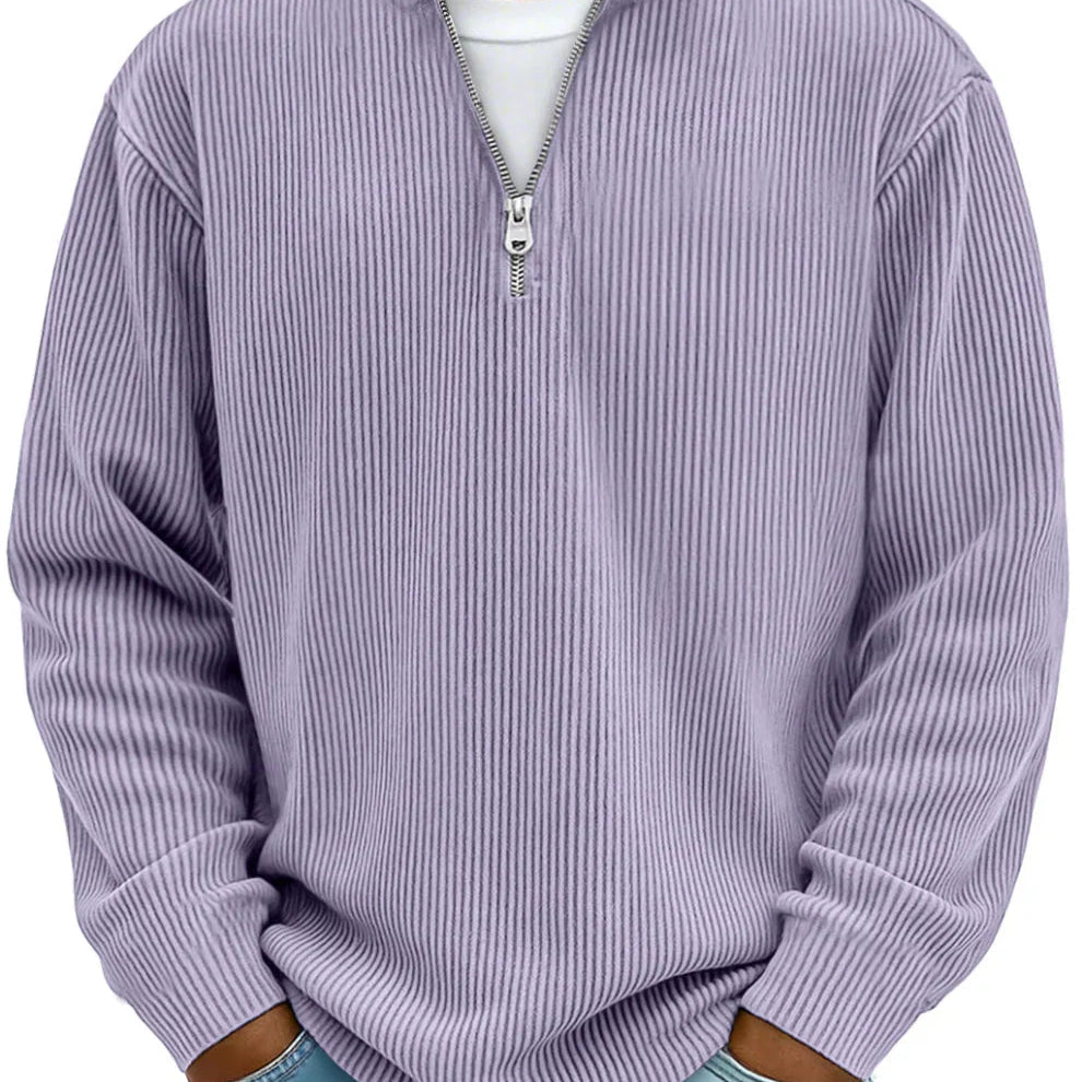 Gehobener Strickpullover mit Halbreißverschluss für alltägliche Eleganz