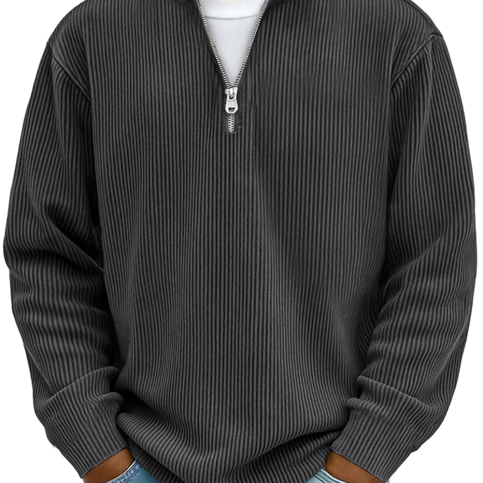 Gehobener Strickpullover mit Halbreißverschluss für alltägliche Eleganz