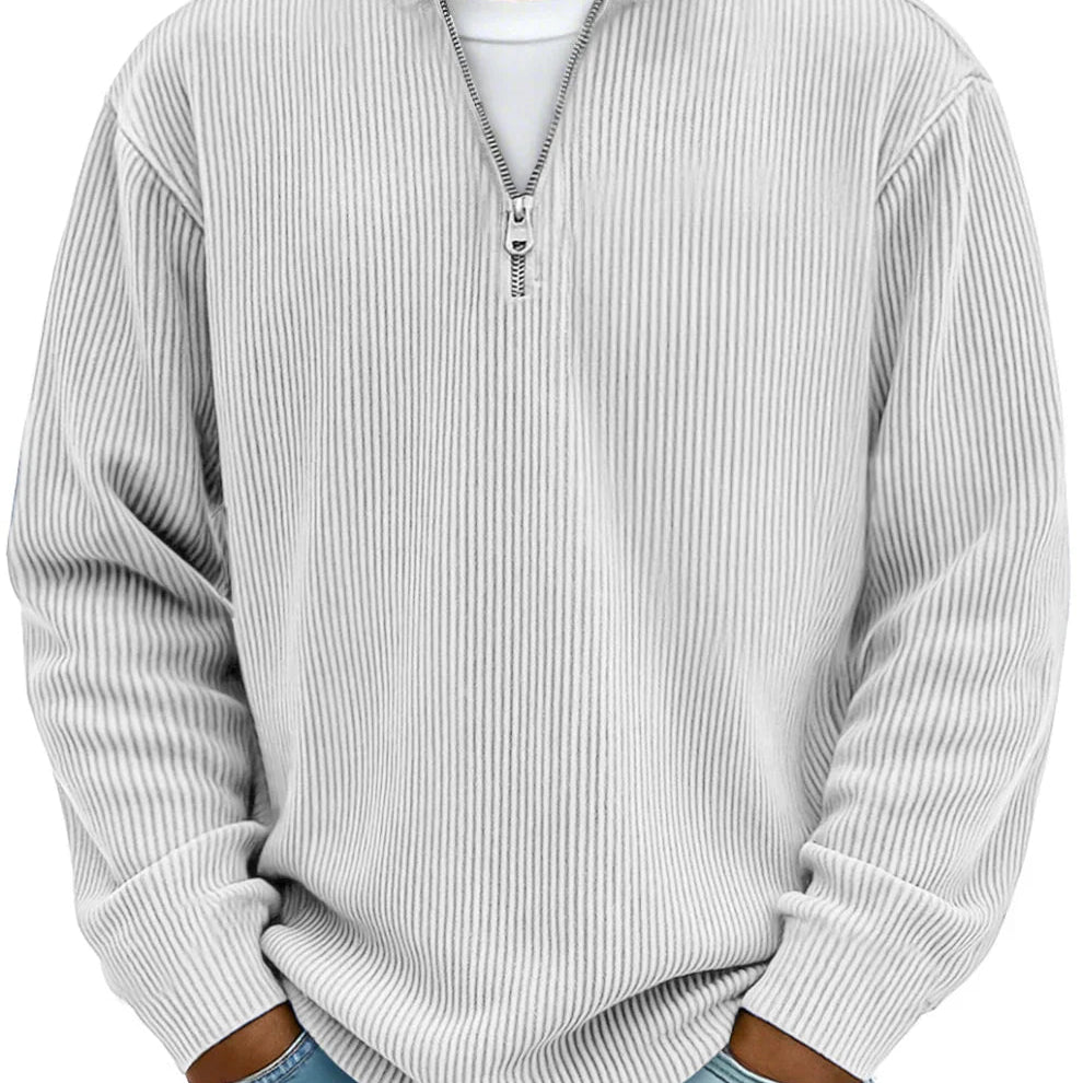 Gehobener Strickpullover mit Halbreißverschluss für alltägliche Eleganz