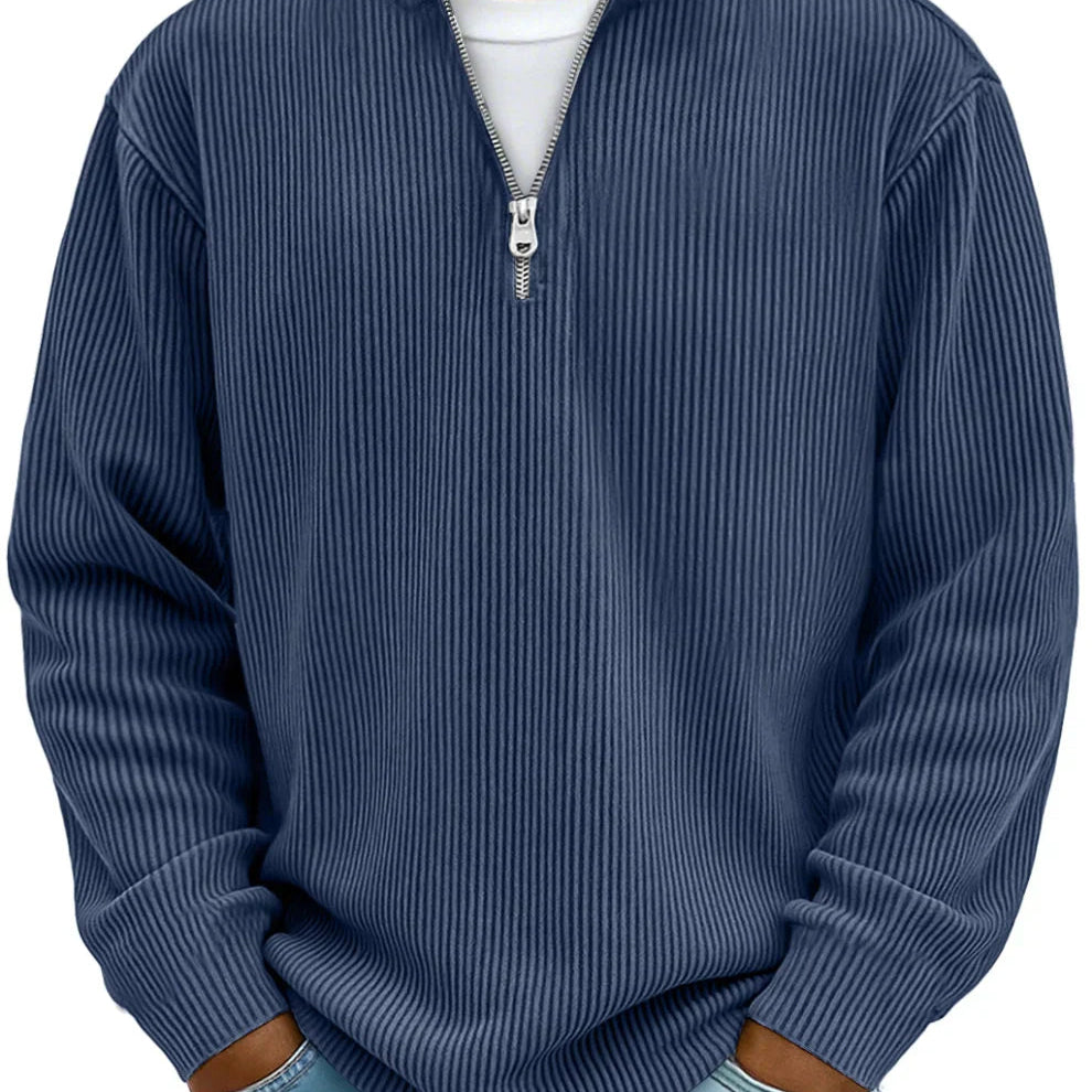 Gehobener Strickpullover mit Halbreißverschluss für alltägliche Eleganz