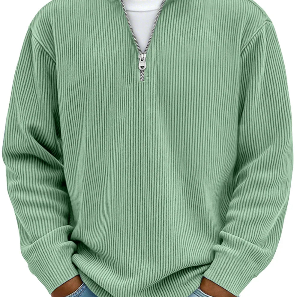 Gehobener Strickpullover mit Halbreißverschluss für alltägliche Eleganz