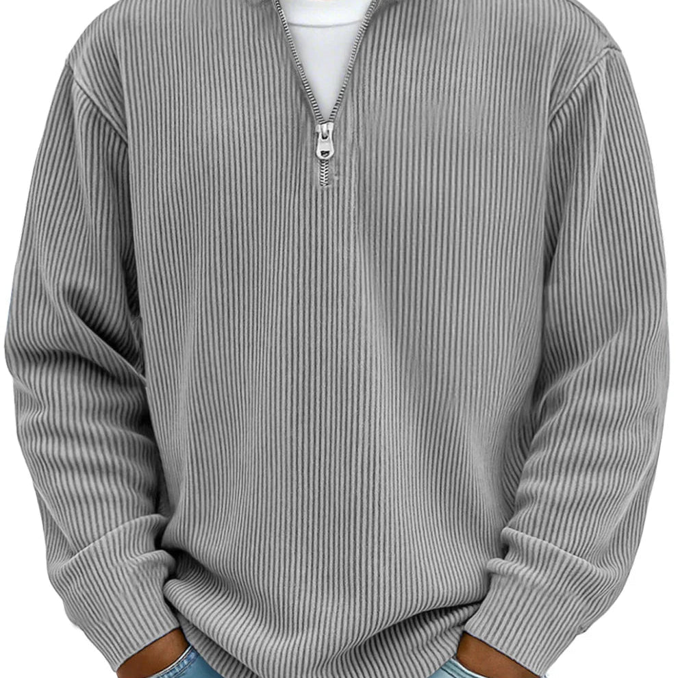 Gehobener Strickpullover mit Halbreißverschluss für alltägliche Eleganz