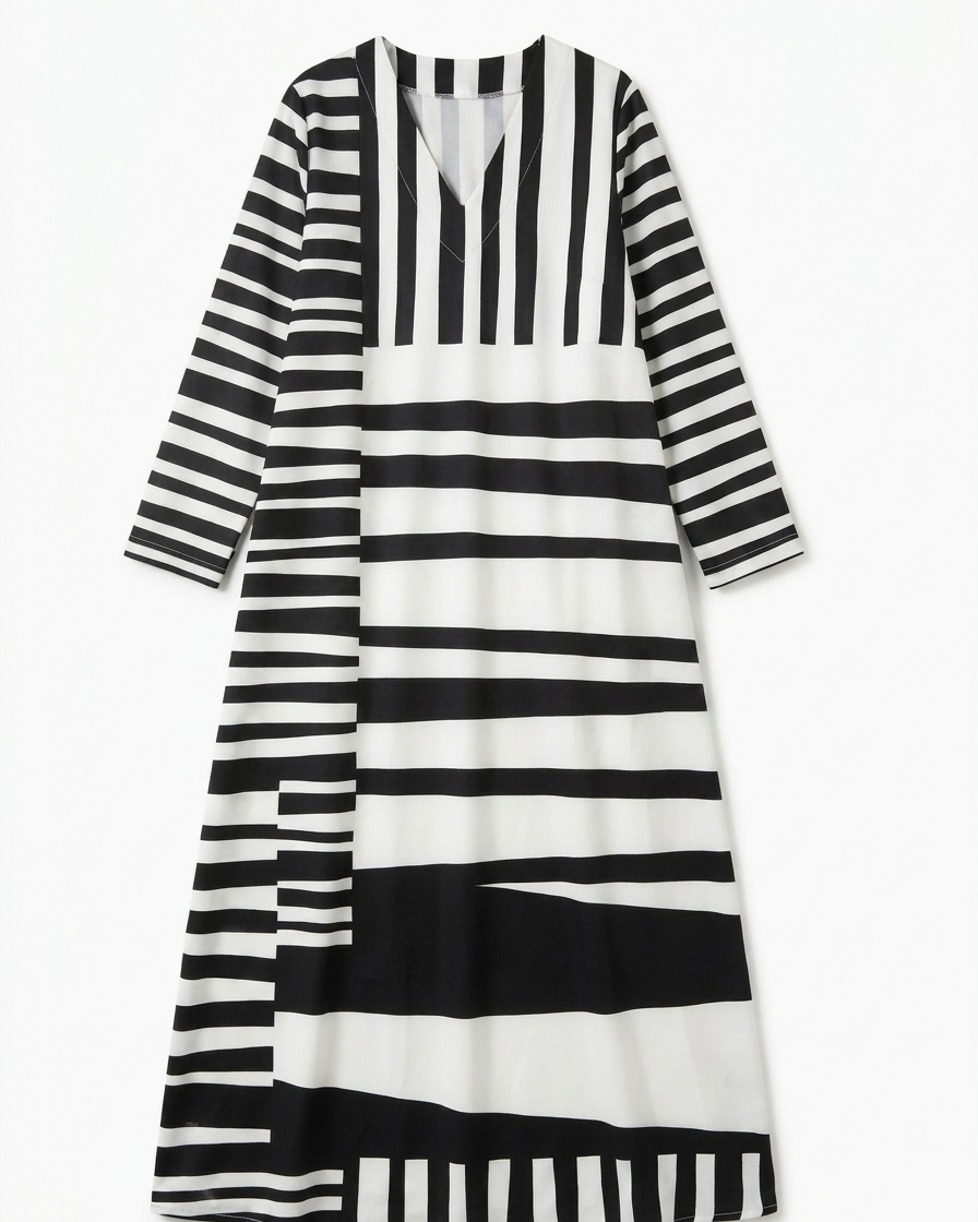 Raffiniertes geometrisches Kleid für einen modernen, eleganten Look Damen - - Dress - Concept Fashionlab