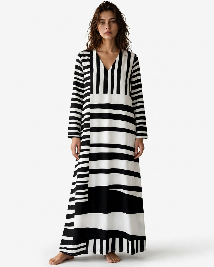 Raffiniertes geometrisches Kleid für einen modernen, eleganten Look Damen - Geometric - Dress - Concept Fashionlab
