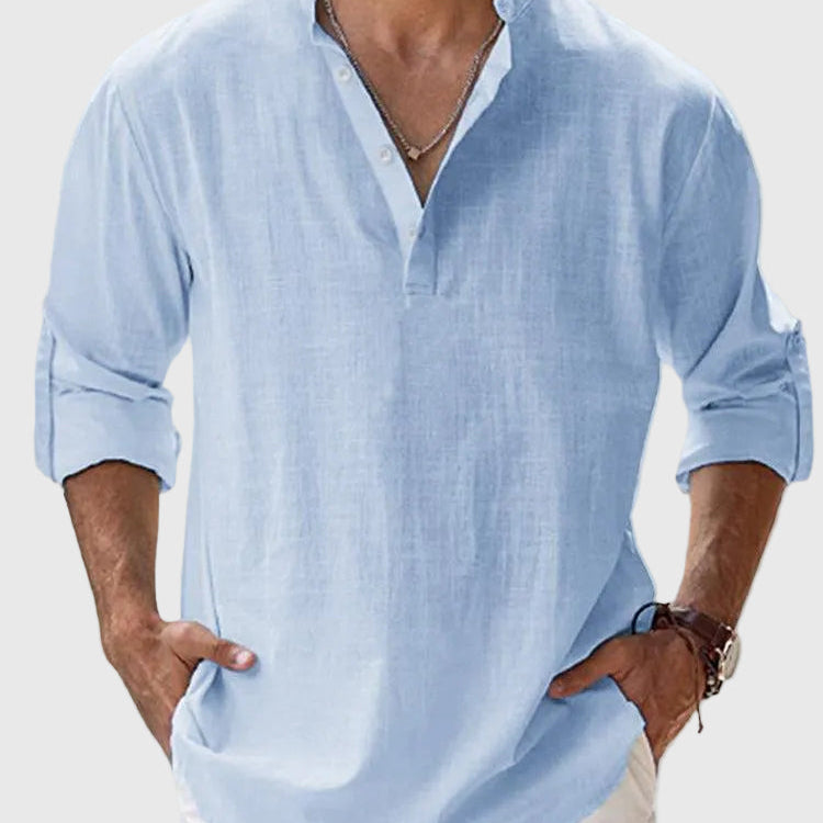 Herren atmungsaktives Leinenhemd