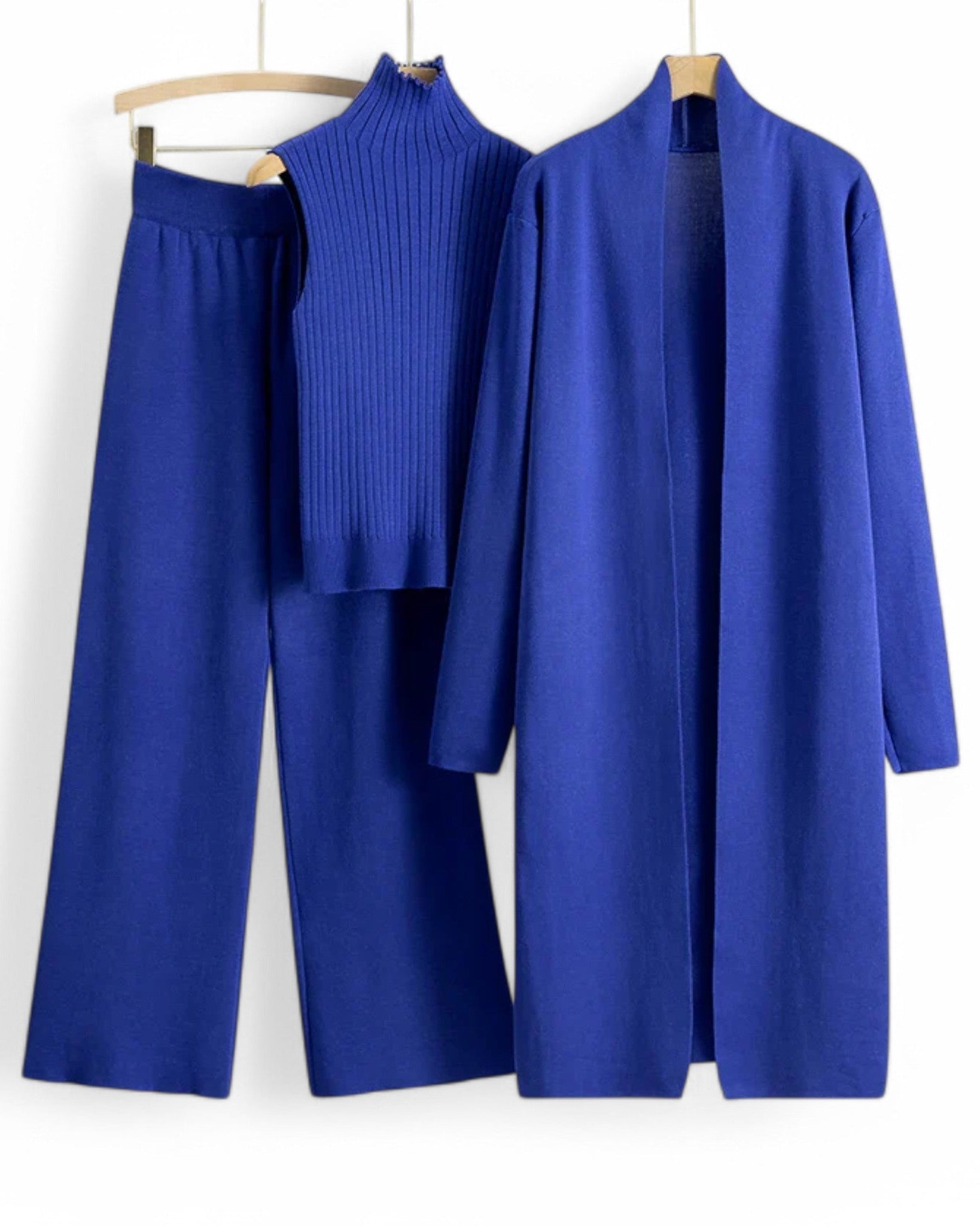 Ivy I Vintage Strickset 3-teilig - Blau Einheitsgröße - Loungewear Set - Concept Odense