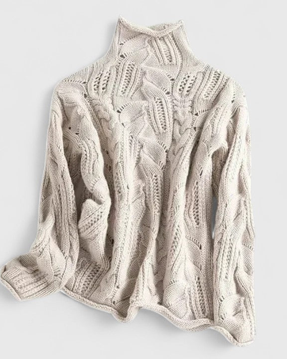 Zeitloser eleganter Strickpullover - Beige Einheitsgröße - Sweater - Concept Fashionlab Boutique