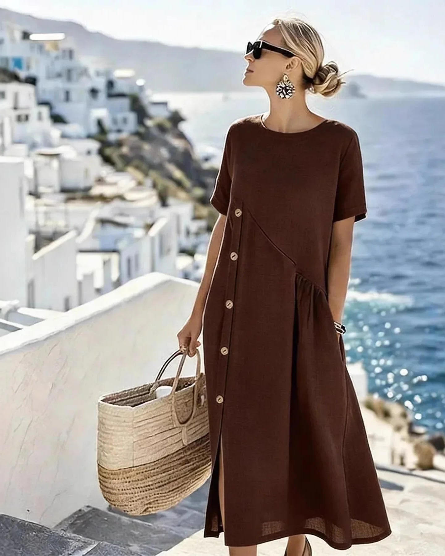 Talia | Midikleid - Kaffee (Fast weg⚠️) - - Cow Clothing