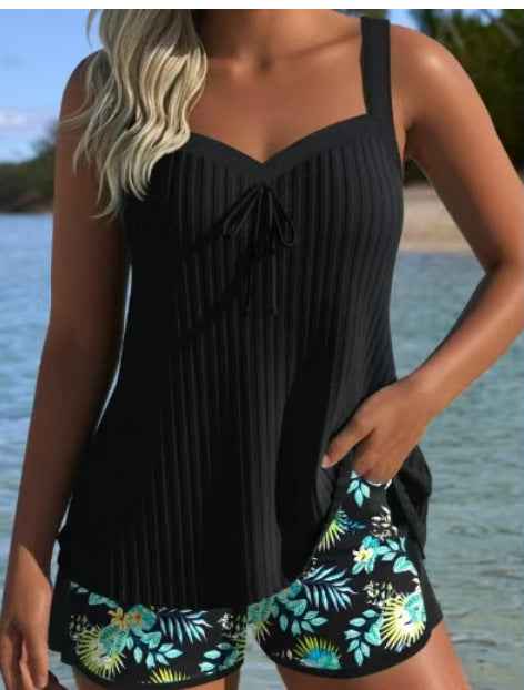 Adalyn Tankini-Set mit Blumenmuster – Schicke, bequeme Strandbademode