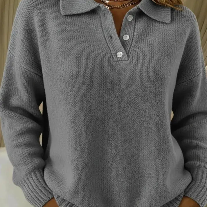 Duna – Strickpullover - Dunkelgrau - - Cow Clothing