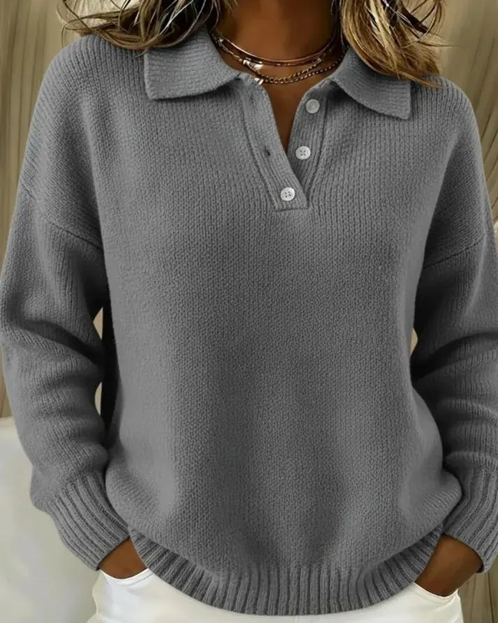 Duna – Strickpullover - Dunkelgrau - - Cow Clothing