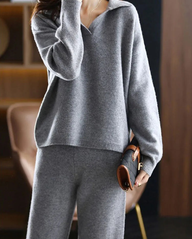 Polo-Strick-Set – müheloser Stil, ganztägiger Komfort - - Two-Piece Set - Concept Fashionlab