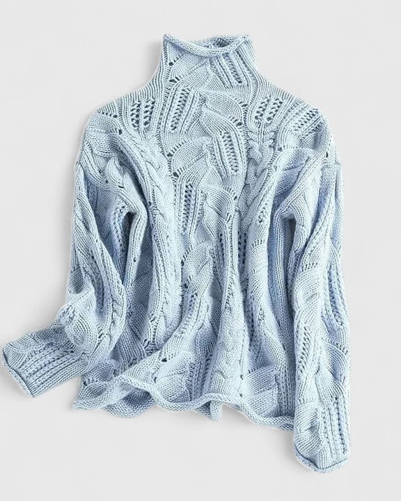 Zeitloser eleganter Strickpullover - Blau Einheitsgröße - Sweater - Concept Fashionlab Boutique