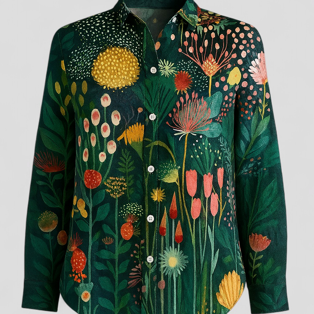 Damen Damenbluse mit einem einzigartigen bunten Print