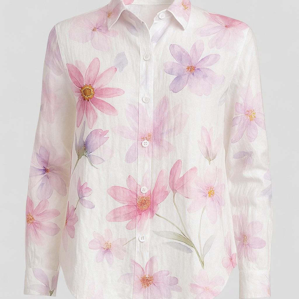Damen Damenbluse mit einem einzigartigen bunten Print