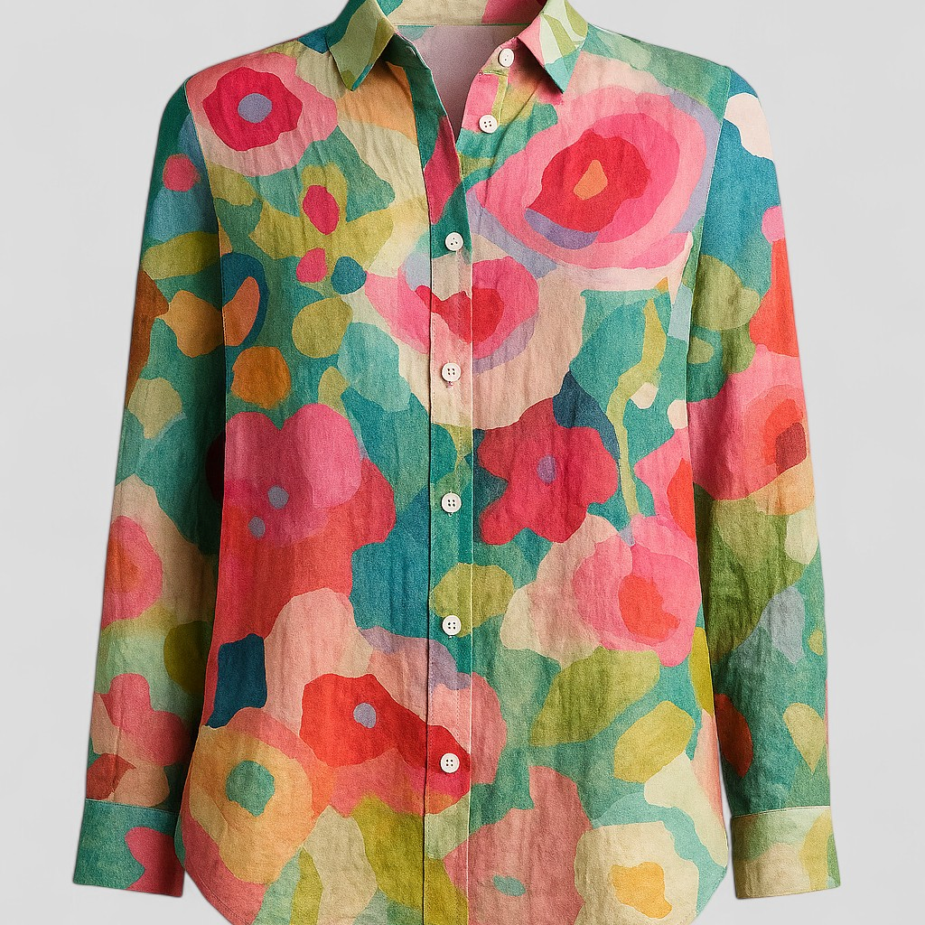 Damen Damenbluse mit einem einzigartigen bunten Print
