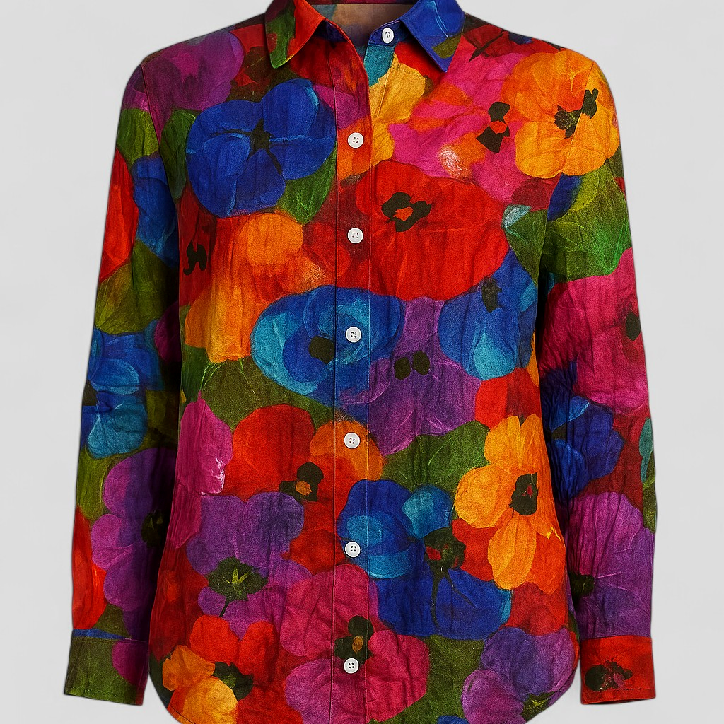 Damen Damenbluse mit einem einzigartigen bunten Print