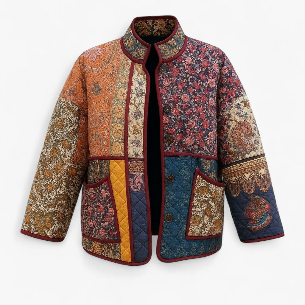 Damen-Winterjacke mit Blumenmuster