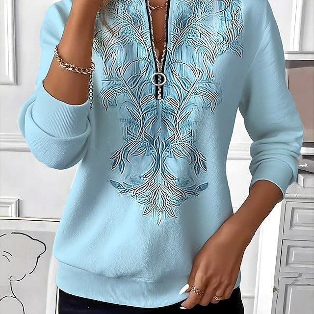 Eleganter Strickpullover mit Reißverschluss am Kragen