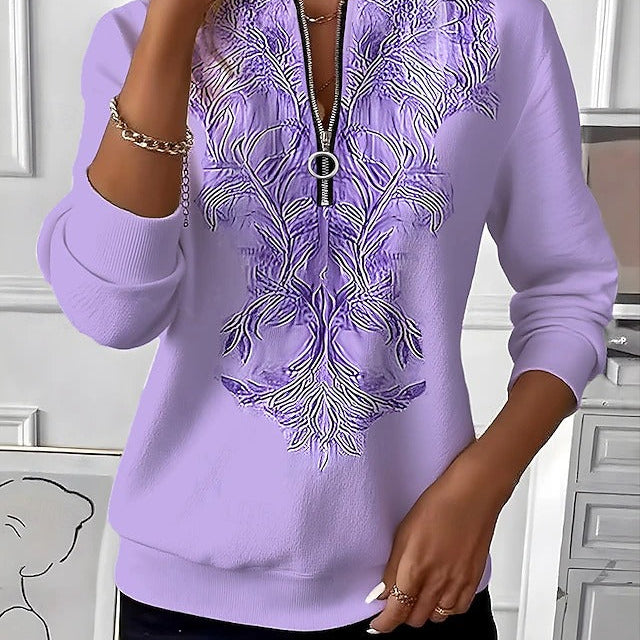 Eleganter Strickpullover mit Reißverschluss am Kragen