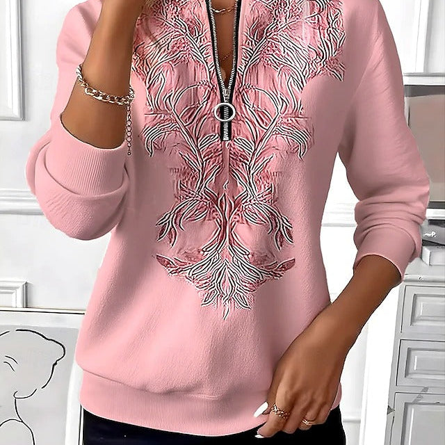 Eleganter Strickpullover mit Reißverschluss am Kragen