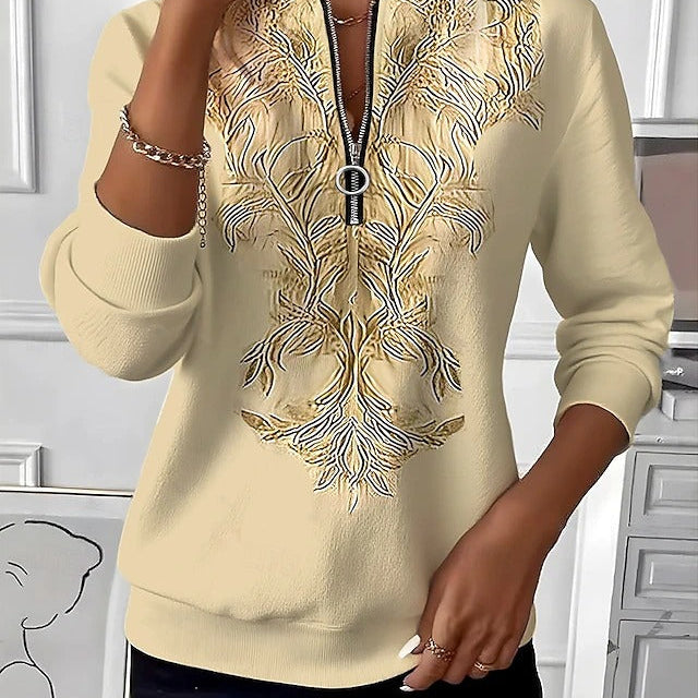 Eleganter Strickpullover mit Reißverschluss am Kragen
