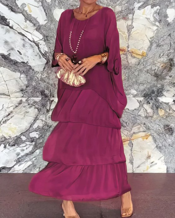 Luxuriöses, fließendes Maxikleid - Lila - Maxi Dress - Concept Fashionlab