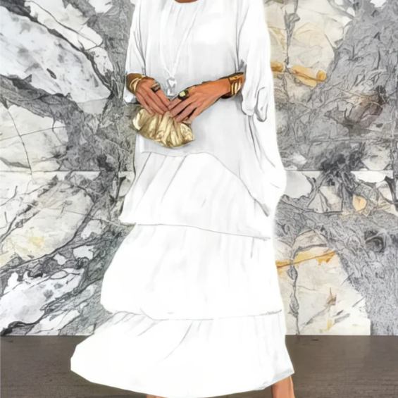 Anmutiges, fließendes Maxikleid