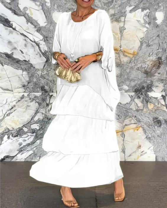 Luxuriöses, fließendes Maxikleid - Weiß - Maxi Dress - Concept Fashionlab