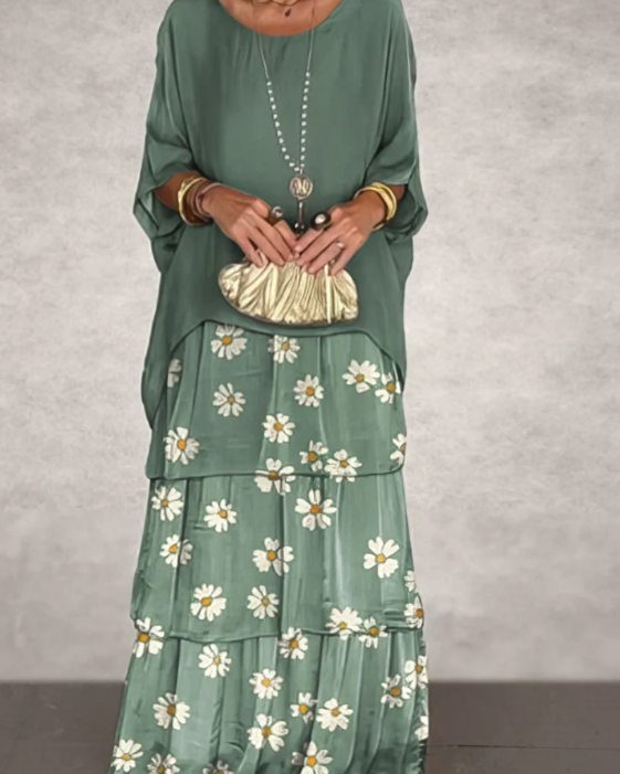 Luxuriöses, fließendes Maxikleid - Blasses Grün - Maxi Dress - Concept Fashionlab