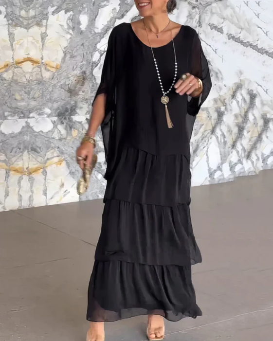Luxuriöses, fließendes Maxikleid - Schwarz - Maxi Dress - Concept Fashionlab