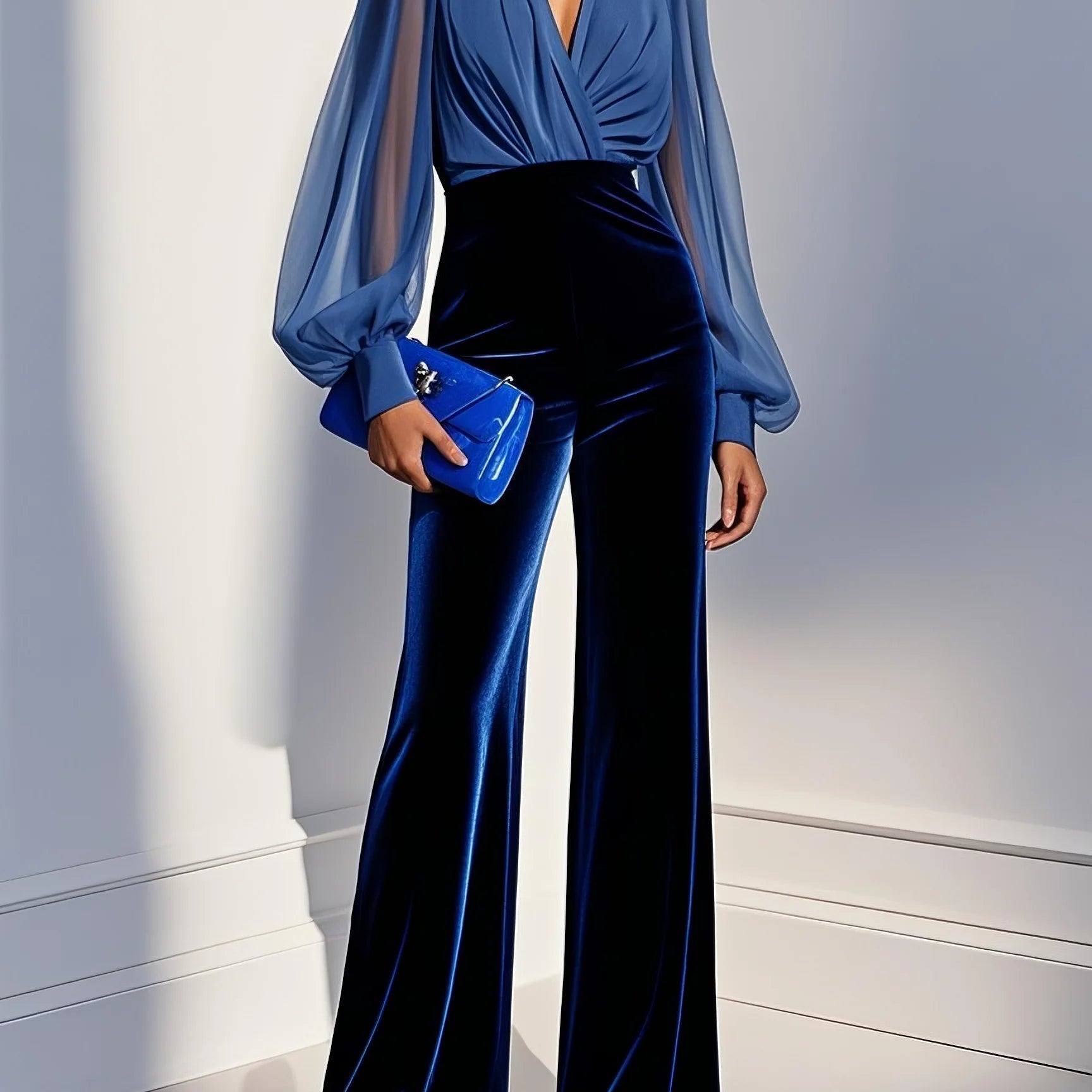 Schlanker und eleganter Jumpsuit Damen - Blau - Jumpsuit - Concept Fashionlab Boutique