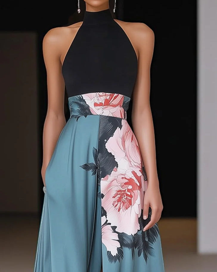 Elegantes Maxikleid mit Blumenmuster - - Floral Pattern Maxi Dress - Concept Fashionlab