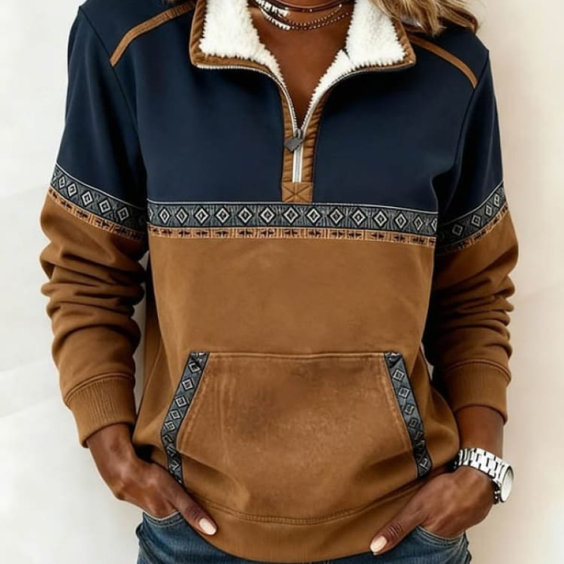 Stilvoller und bequemer Pullover mit Reißverschluss Damen