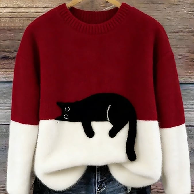 Cassey Katzen-Strickpullover – Ultraweich, kuschelig und schnurrperfekt für den Alltag