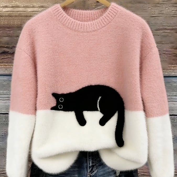 Cassey Katzen-Strickpullover – Ultraweich, kuschelig und schnurrperfekt für den Alltag