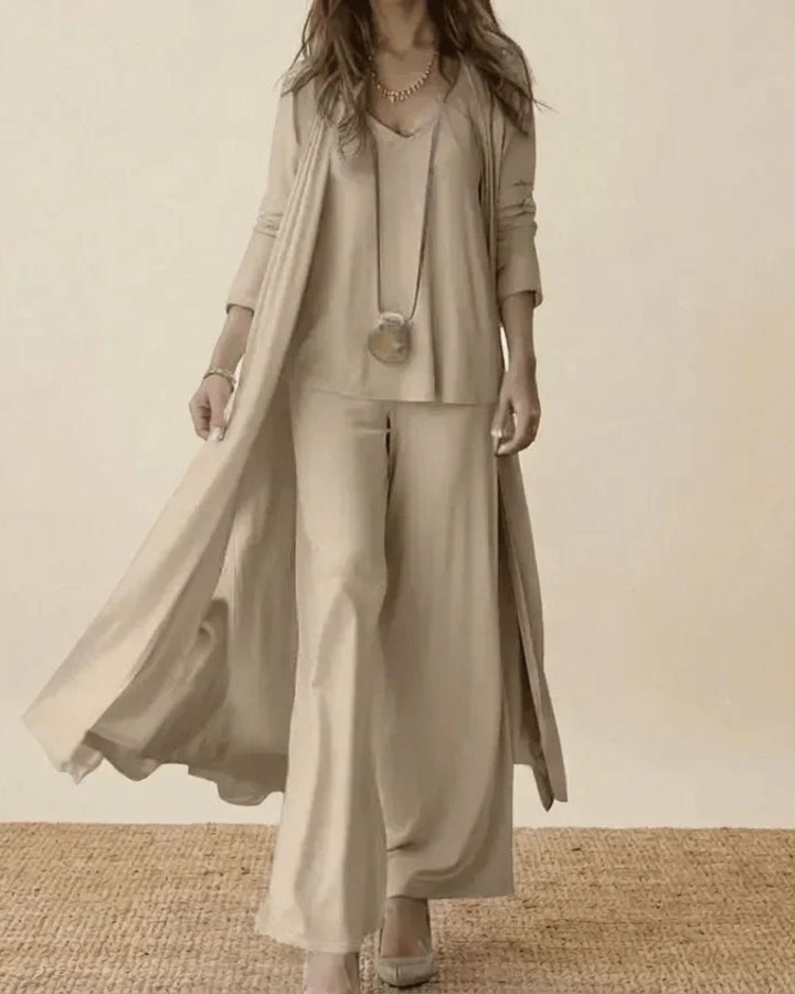 Raquel | Elegantes dreiteiliges Set - Khaki - - Margaret & Rose