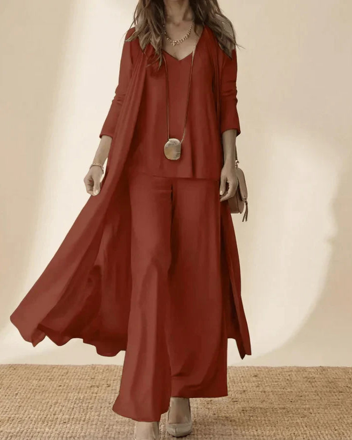 Raquel | Elegantes dreiteiliges Set - Burgund - - Margaret & Rose