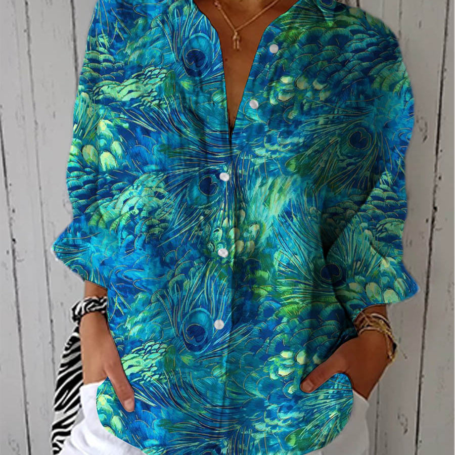Florina | Pfauen-Anmut Bluse