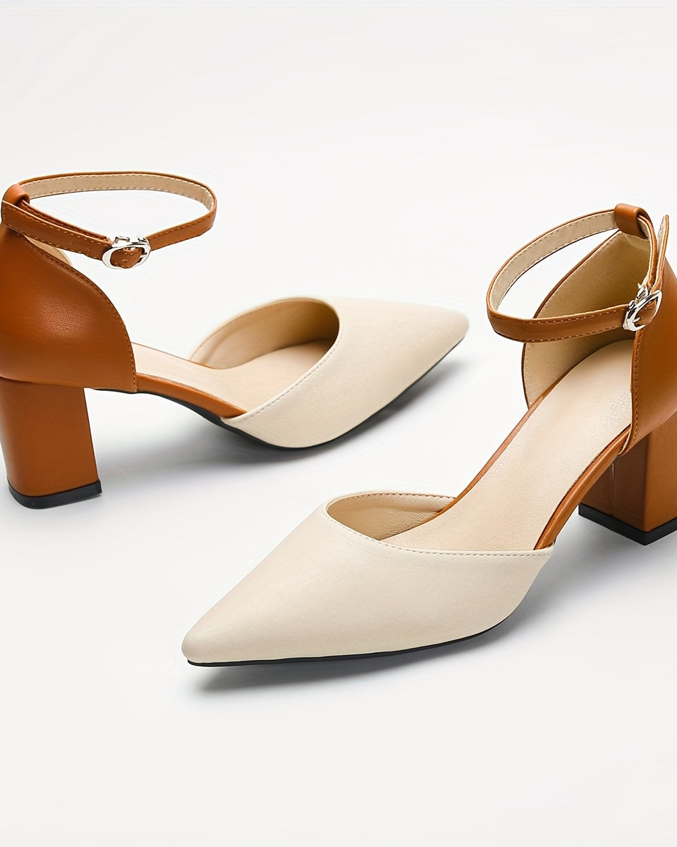 Damen Marielle Zweifarbige Riemchen-High-Heels – Schlanker, - - Damen > Sandalen > Absatz - Concept Fashionlab