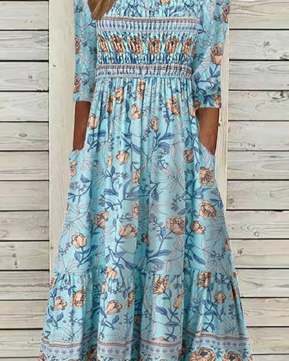 Aphra | Blütenmuse-Kleid - Blau - - Cow Clothing