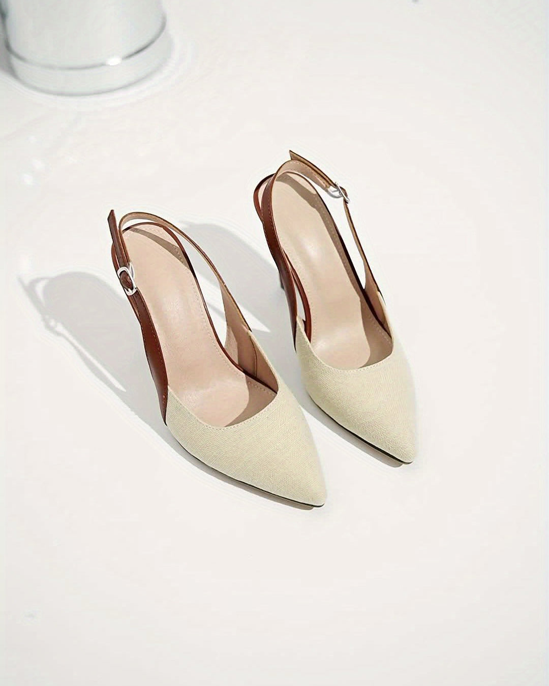 Amélie: Mutiger Kontrast-Slingback-Pumps Damen - Dunkelbraun - Damen > Heels - Concept Fashionlab