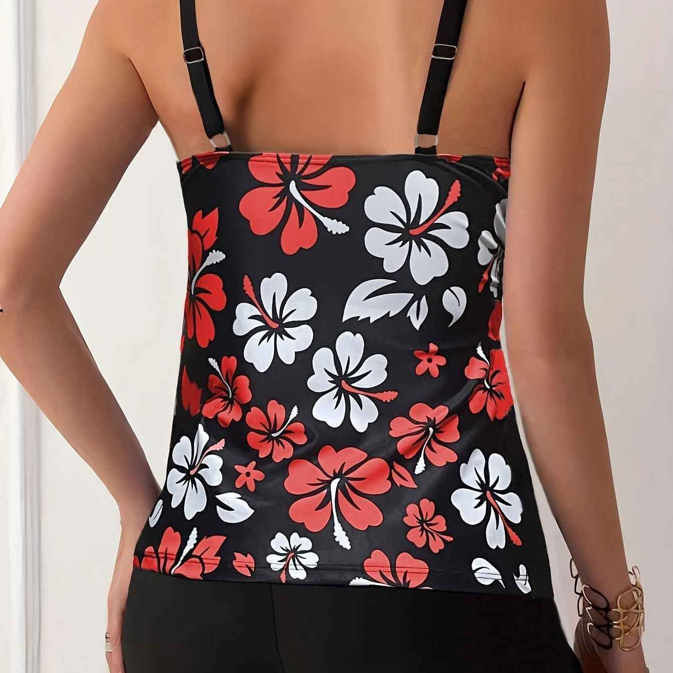 Elena Tankini-Set mit Blumenmuster – Lebhafte, schmeichelhafte Strandbademode