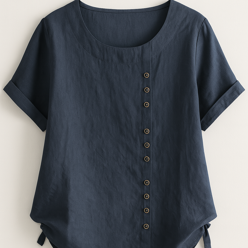 Damen Leinenbluse mit Knopfverschluss