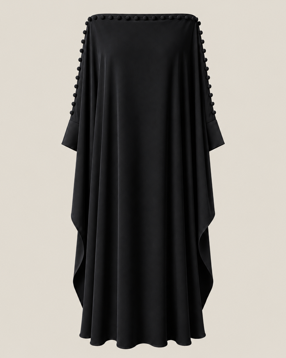 Damen Maxikleid mit lockerer Passform und Knopfdetails - - Maxi Dress - Concept Fashionlab