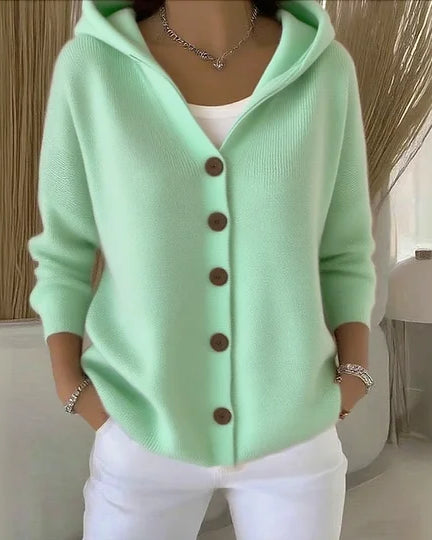 Zulo-Cardigan mit Kapuze aus Baumwolle - Grün - - Cow Clothing