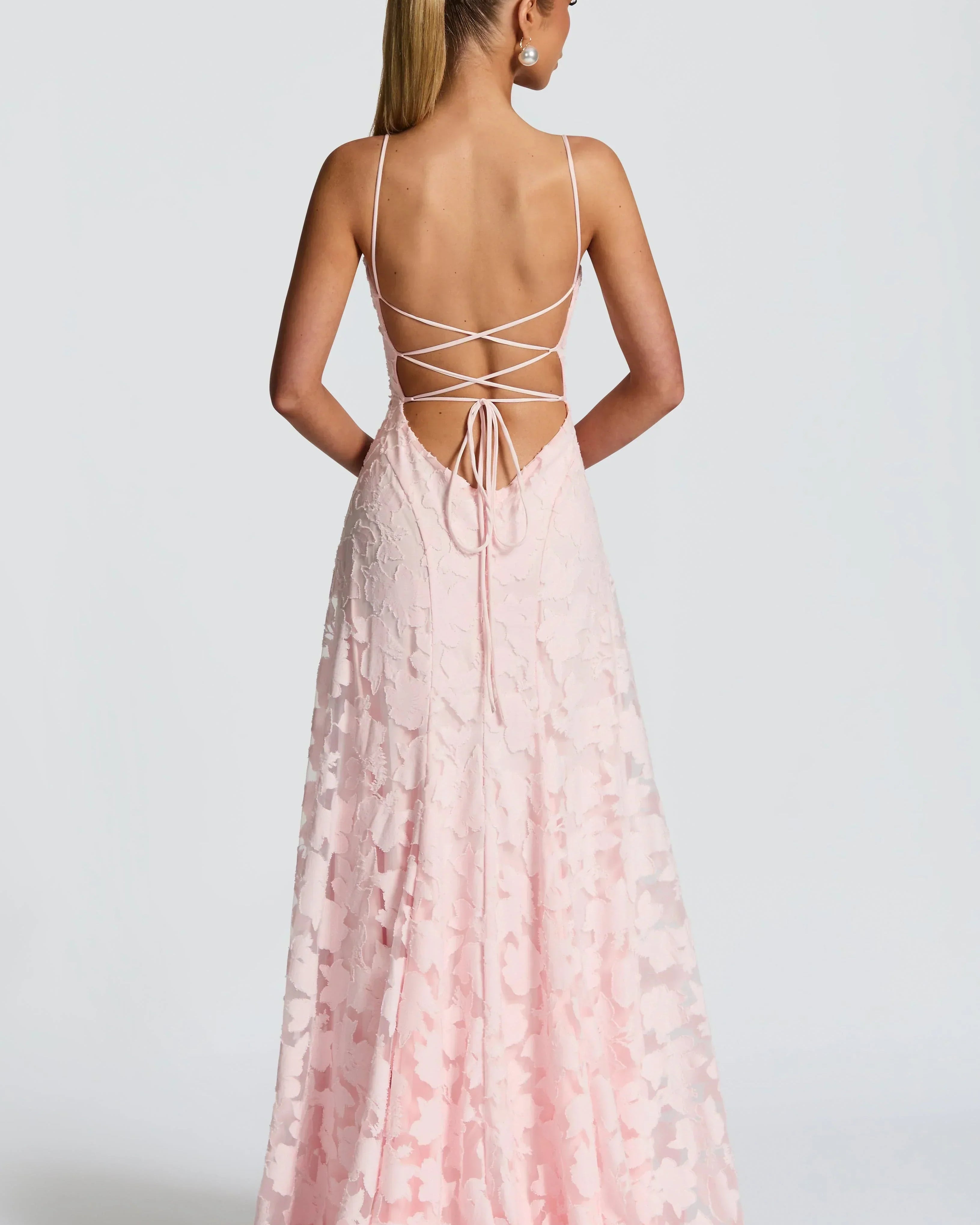 Aveline |Elegant Lace Corset Maxi Dress - Glamorous Evening Gown - Powder Pink - Maxi Dress - Concept Fashionlab