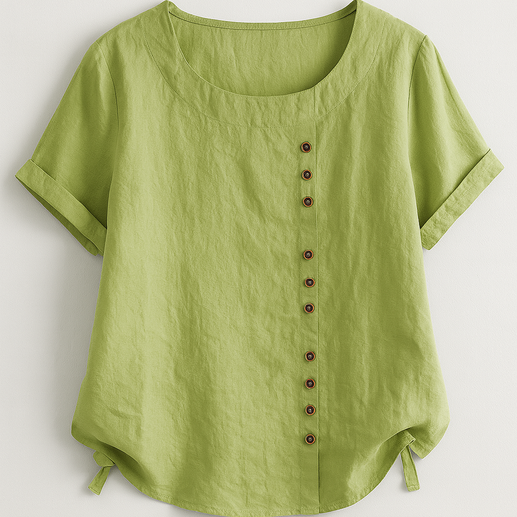 Damen Leinenbluse mit Knopfverschluss