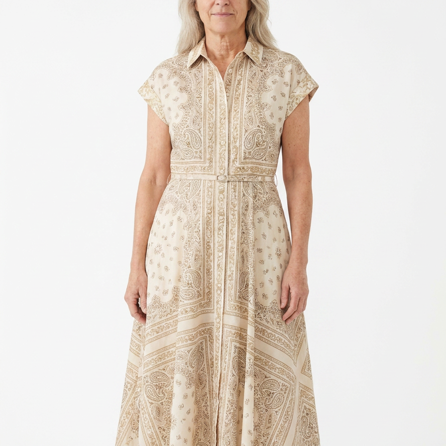 Eleanor™ - A-Linien Paisley Midikleid