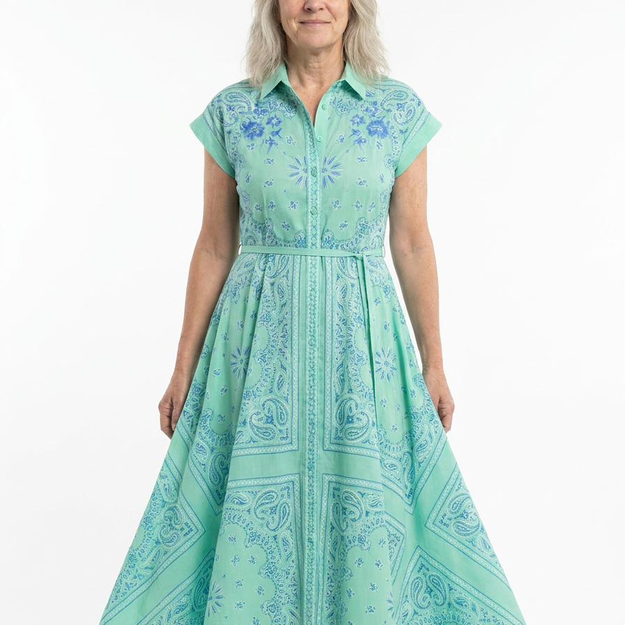 Eleanor™ - A-Linien Paisley Midikleid